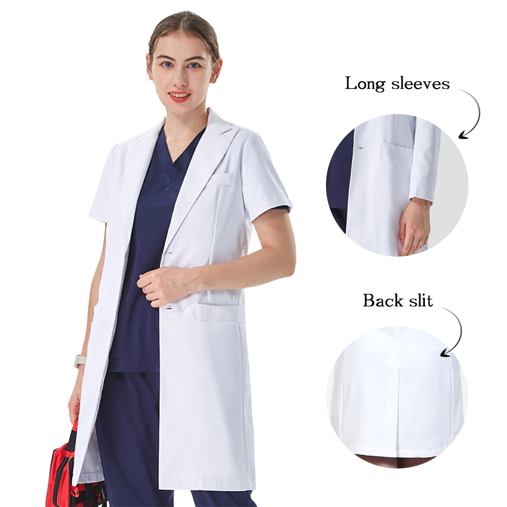 Medical Lab Hospital - Bata de Laboratorio Blanca con Cuello