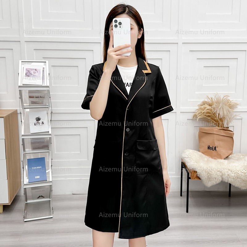 Uniforme de belleza negro con  - Medical Lab Hospital reseña y precio